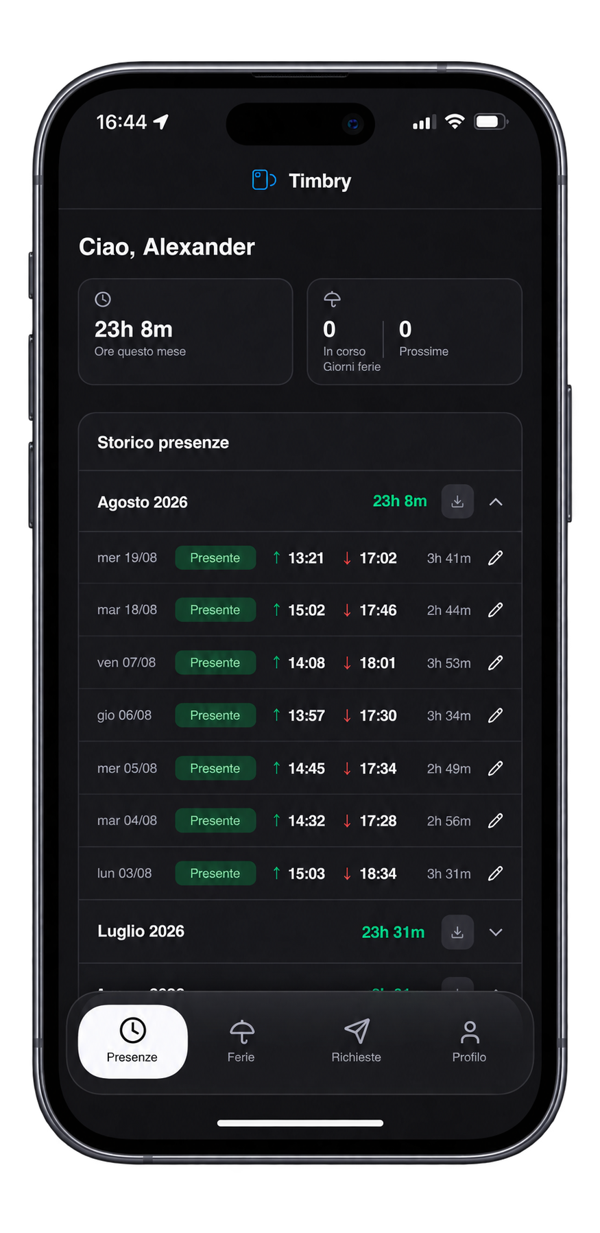 App Dipendente Timbry